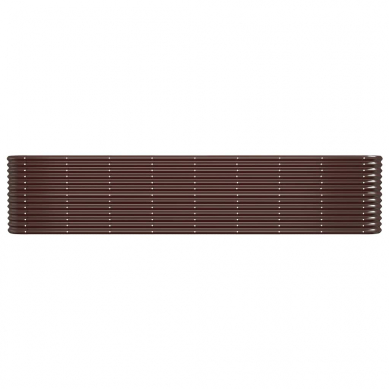 Hochbeet Pulverbeschichteter Stahl 332x40x68 cm Braun