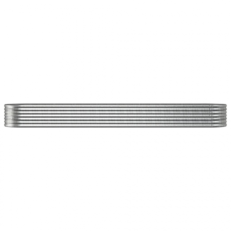 Hochbeet Pulverbeschichteter Stahl 368x80x36 cm Silbern