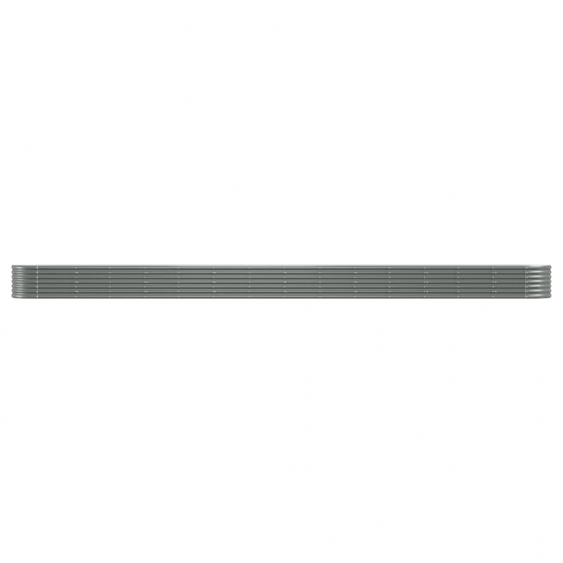 Hochbeet Pulverbeschichteter Stahl 620x80x36 cm Grau