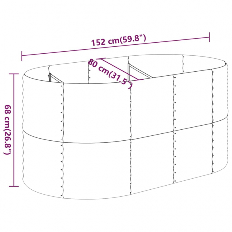 Pflanzkübel Pulverbeschichteter Stahl 152x80x68 cm Grün