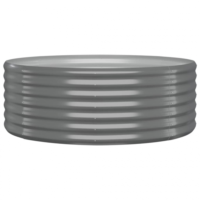 Hochbeet Pulverbeschichteter Stahl 100x100x36 cm Grau