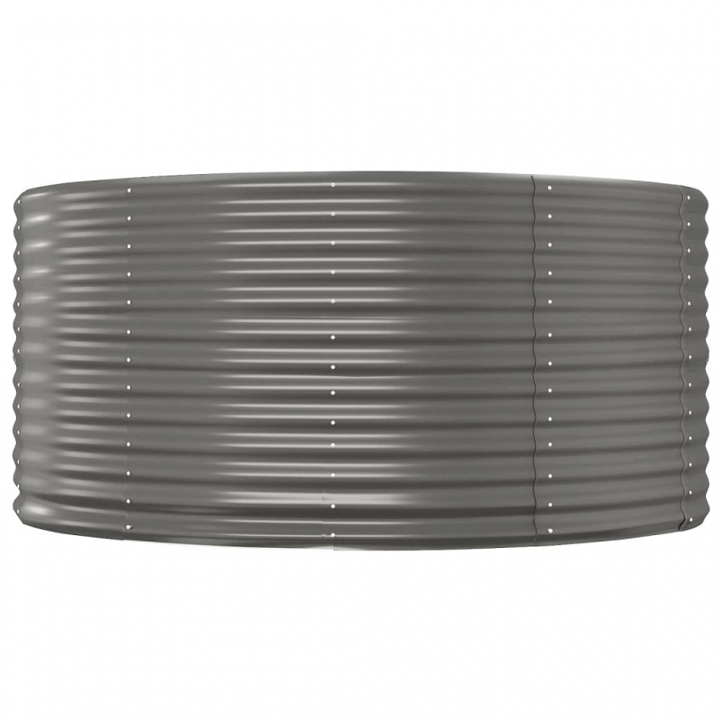 Hochbeet Grau 140x140x68 cm Pulverbeschichteter Stahl