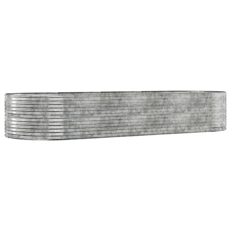 Pflanzkübel Silber 367x140x68 cm Pulverbeschichteter Stahl