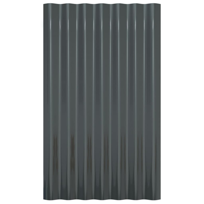 Dachpaneele 12 Stk Pulverbeschichteter Stahl Anthrazit 60x36 cm