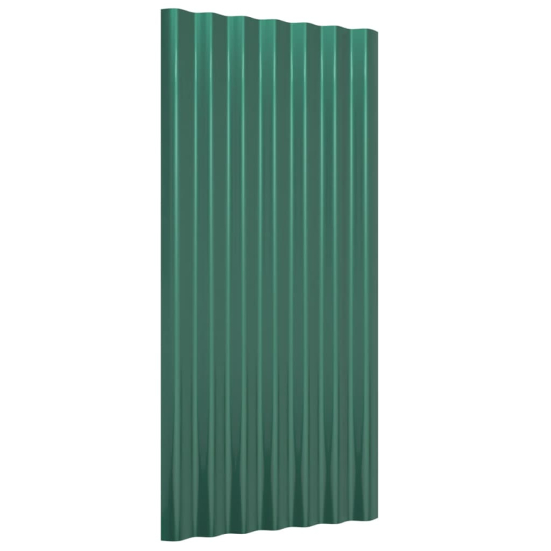 Dachpaneele 12 Stk. Pulverbeschichteter Stahl Grün 80x36 cm