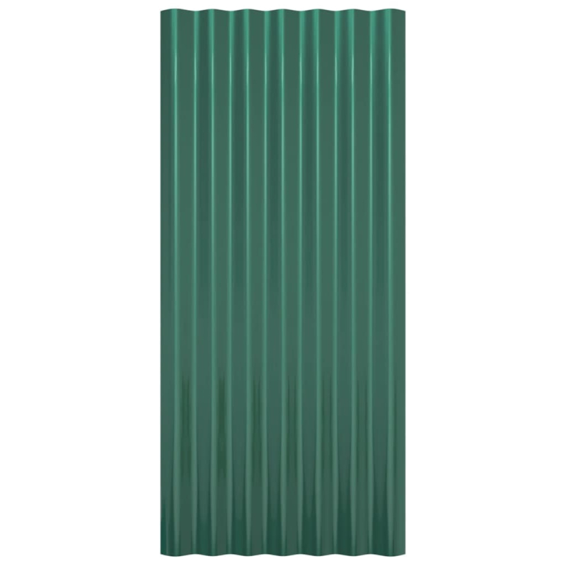 Dachpaneele 12 Stk. Pulverbeschichteter Stahl Grün 80x36 cm