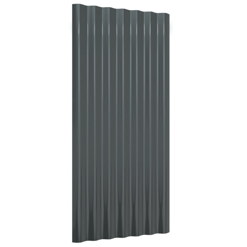 Dachpaneele 12 Stk Pulverbeschichteter Stahl Anthrazit 80x36 cm