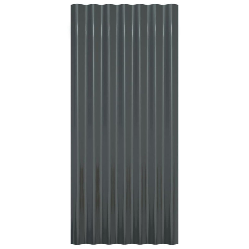 Dachpaneele 12 Stk Pulverbeschichteter Stahl Anthrazit 80x36 cm