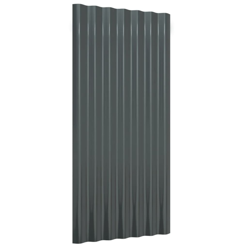 Dachpaneele 36 Stk. Pulverbeschichteter Stahl Anthrazit 80x36cm