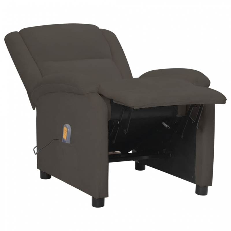 Massagesessel Dunkelgrau Samt