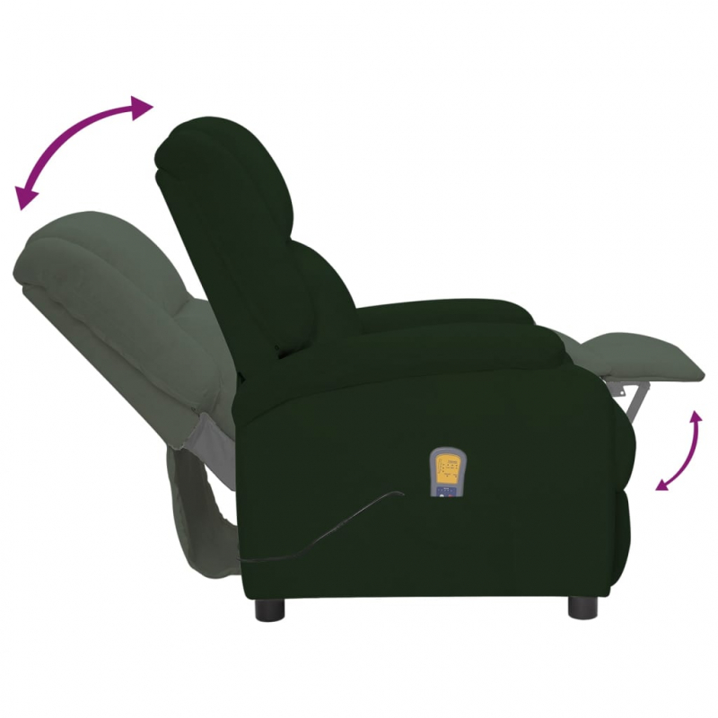Massagesessel Dunkelgrün Samt