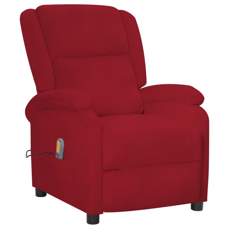 Massagesessel Weinrot Samt