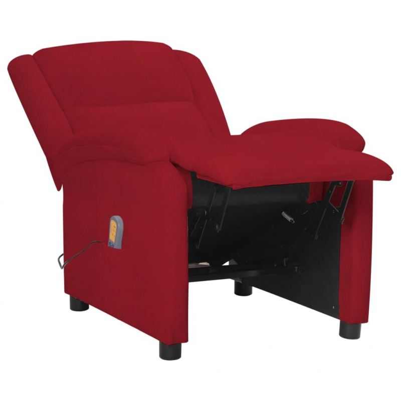 Massagesessel Weinrot Samt