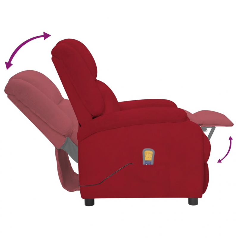 Massagesessel Weinrot Samt