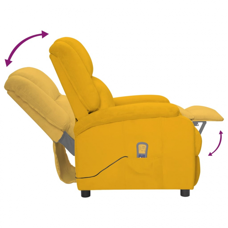 Massagesessel Gelb Samt
