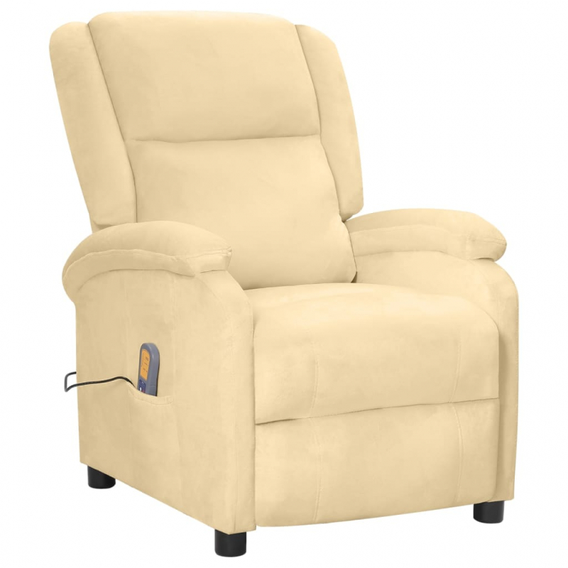 Massagesessel Creme Samt