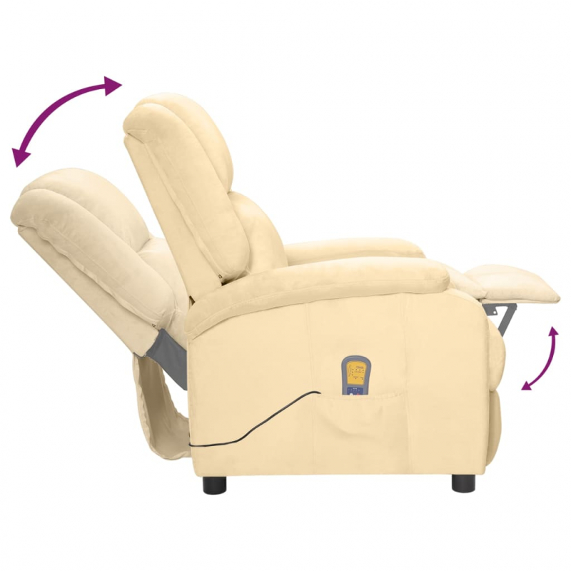 Massagesessel Creme Samt