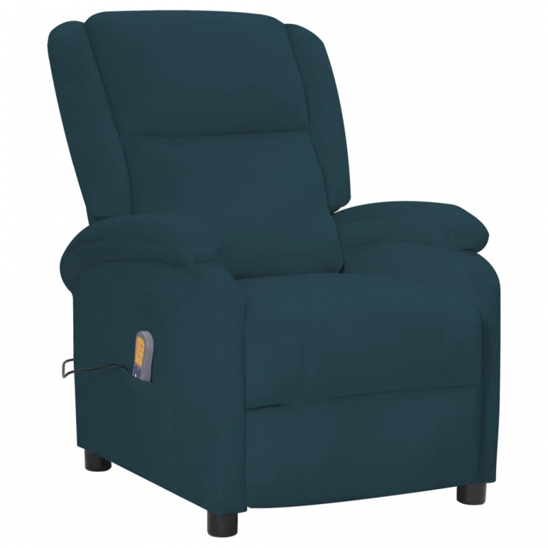 Massagesessel Blau Samt