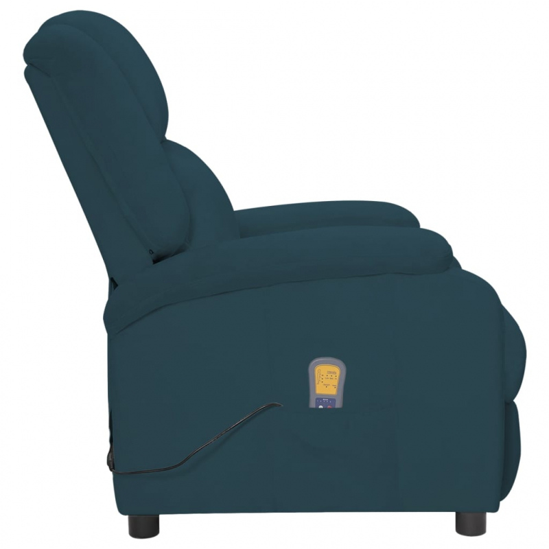 Massagesessel Blau Samt