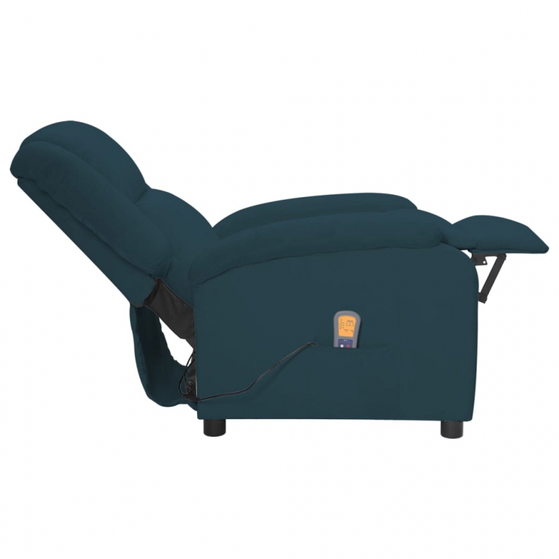 Massagesessel Blau Samt