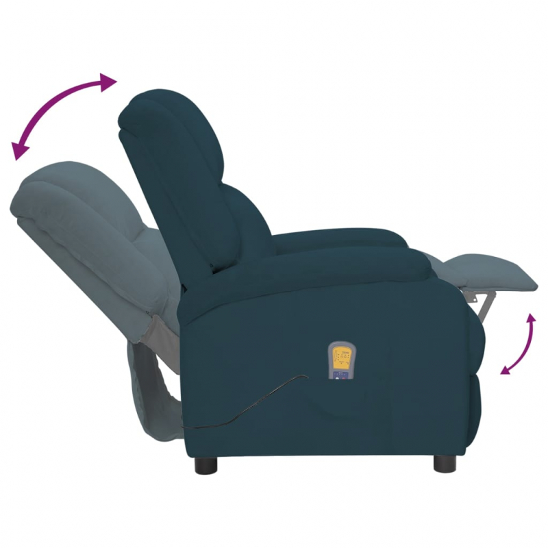 Massagesessel Blau Samt