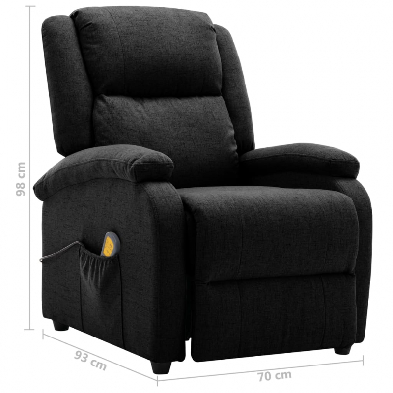 Ohrensessel mit Massagefunktion Schwarz Stoff