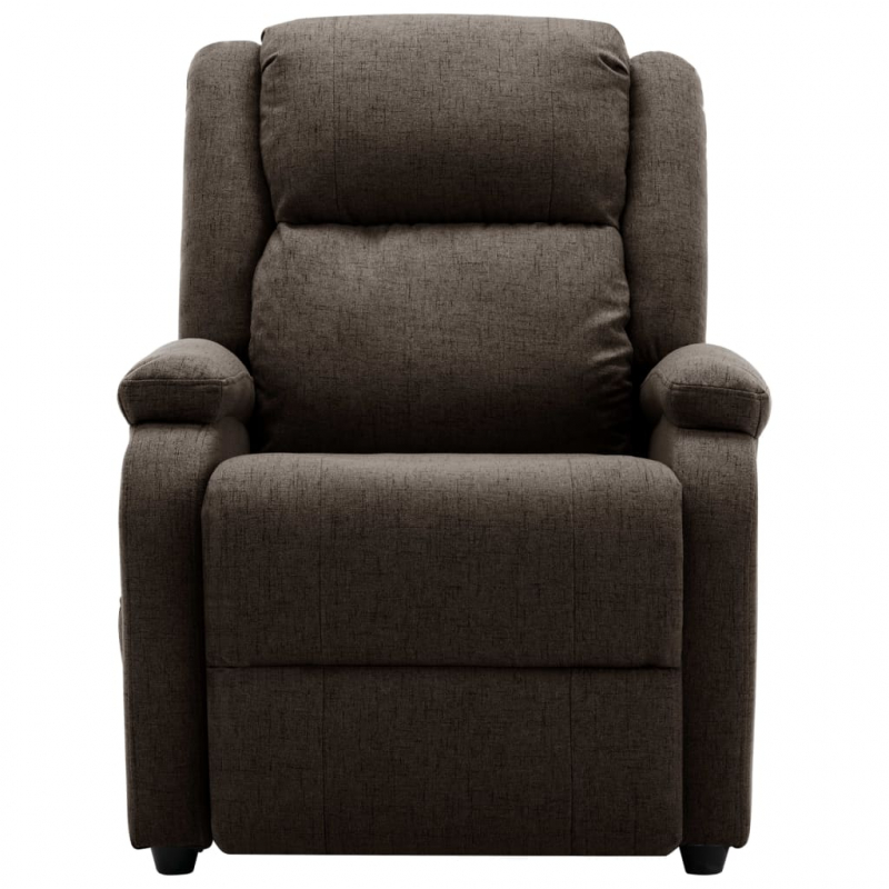 Ohrensessel mit Massagefunktion Dunkelbraun Stoff