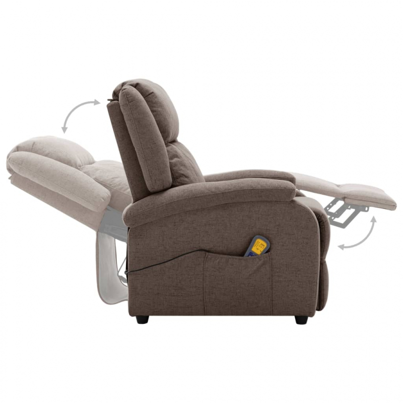 Ohrensessel mit Massagefunktion Taupe Stoff