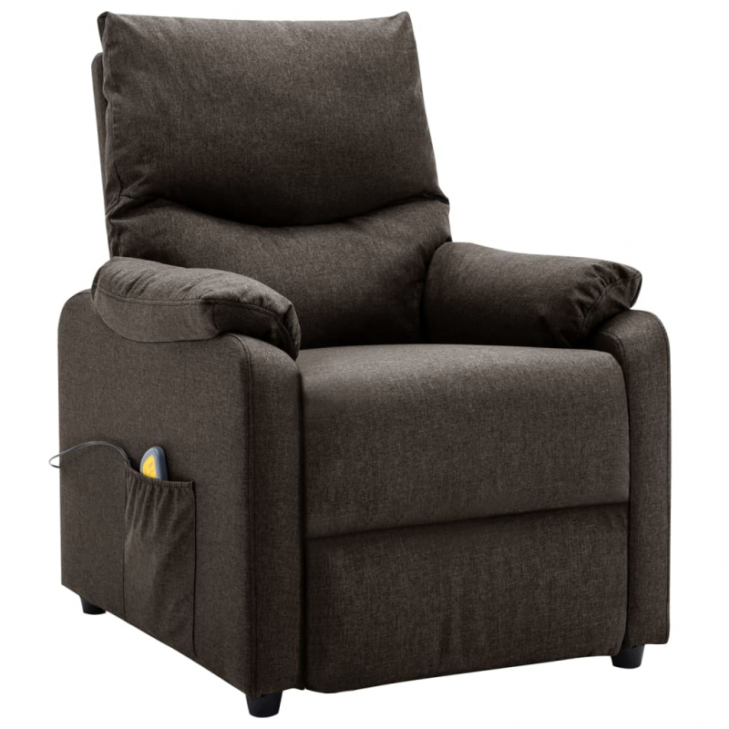 Massagesessel Dunkelbraun Stoff