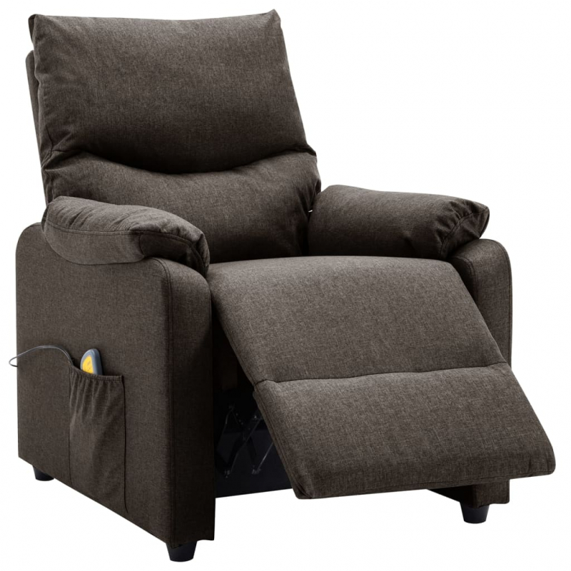 Massagesessel Dunkelbraun Stoff