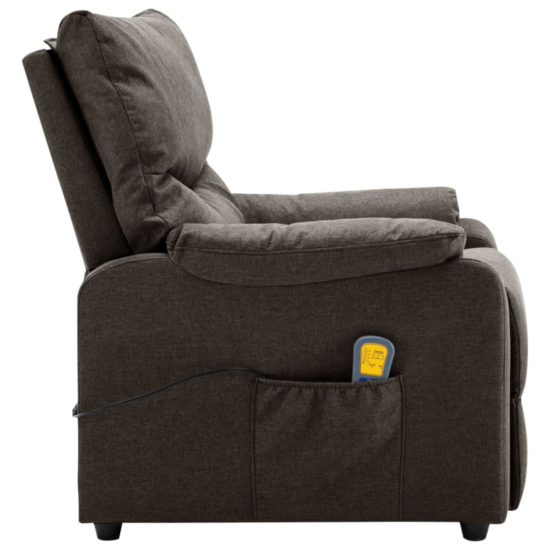 Massagesessel Dunkelbraun Stoff