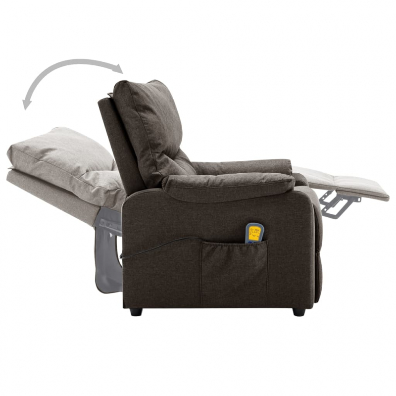 Massagesessel Dunkelbraun Stoff