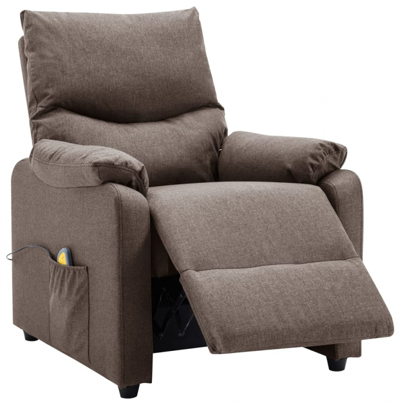 Massagesessel Taupe Stoff