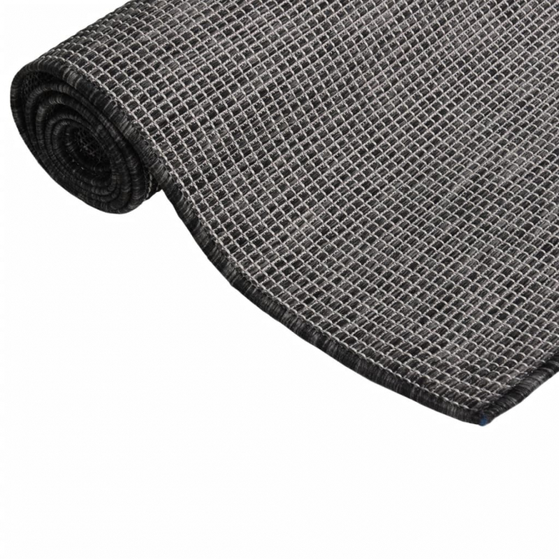 Outdoor-Teppich Flachgewebe 200x280 cm Grau