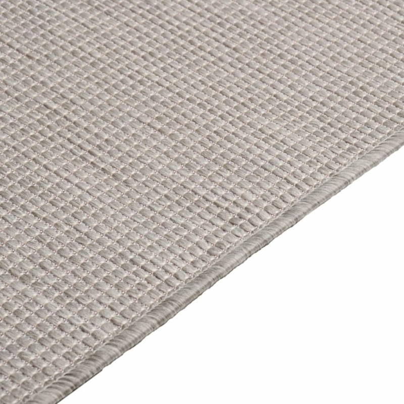 Outdoor-Teppich Flachgewebe 80x250 cm Taupe