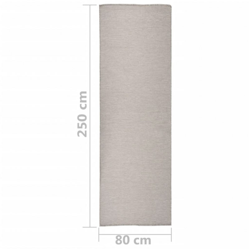 Outdoor-Teppich Flachgewebe 80x250 cm Taupe