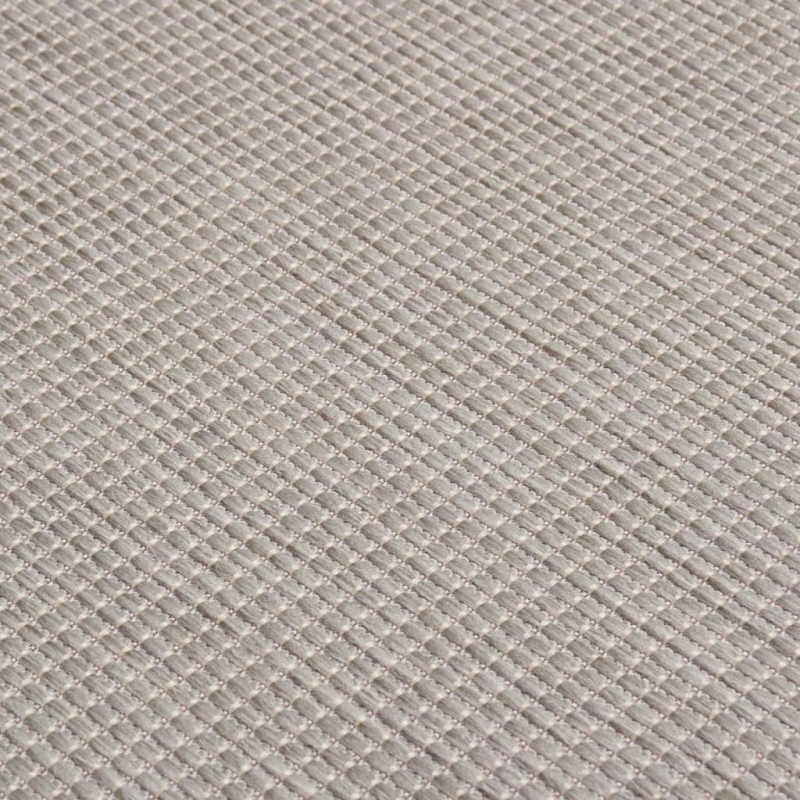 Outdoor-Teppich Flachgewebe 100x200 cm Taupe