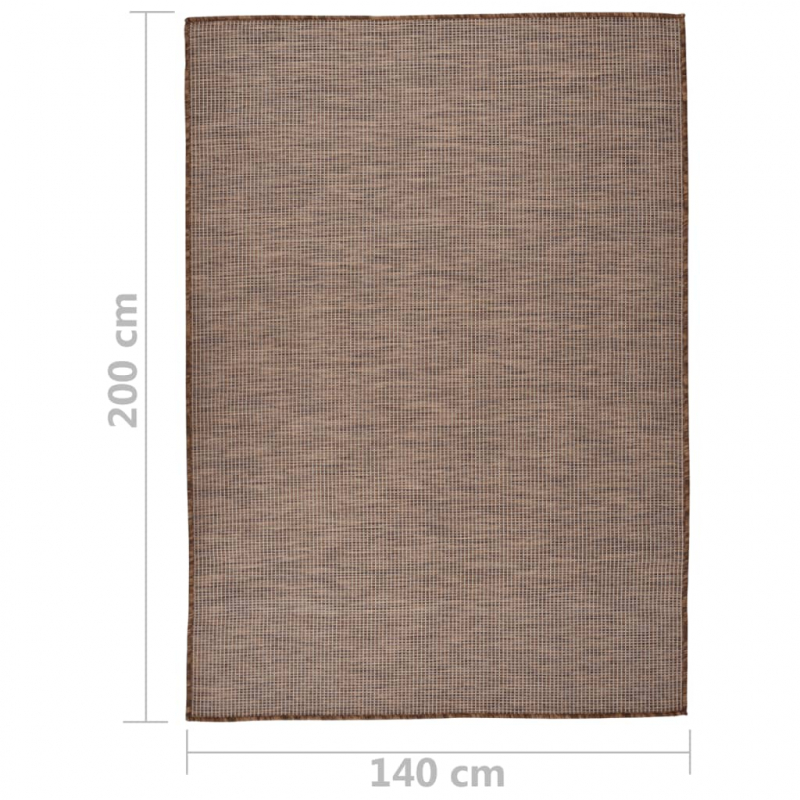 Outdoor-Teppich Flachgewebe 140x200 cm Braun