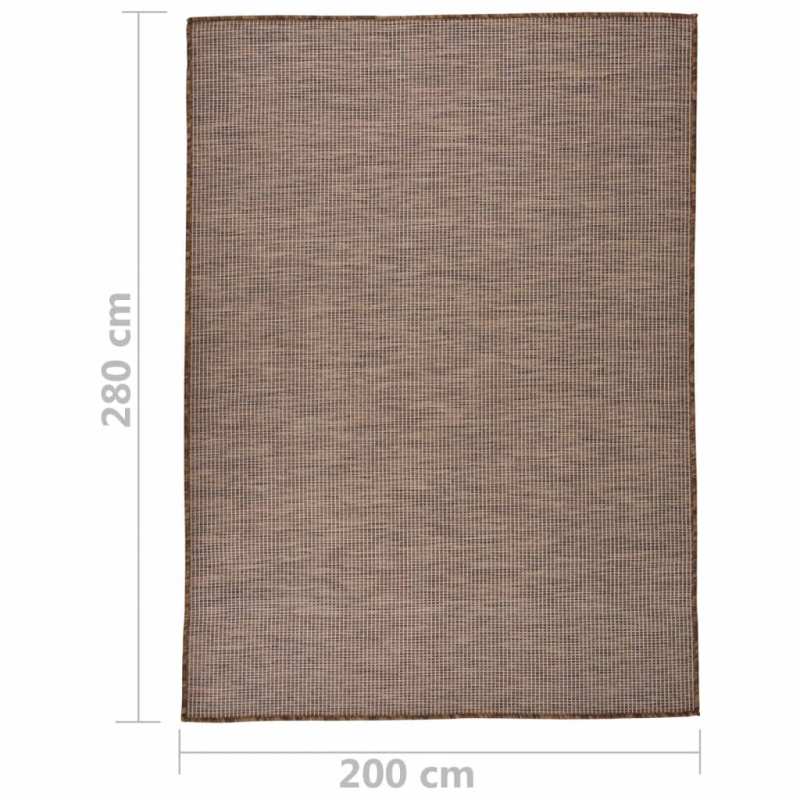 Outdoor-Teppich Flachgewebe 200x280 cm Braun