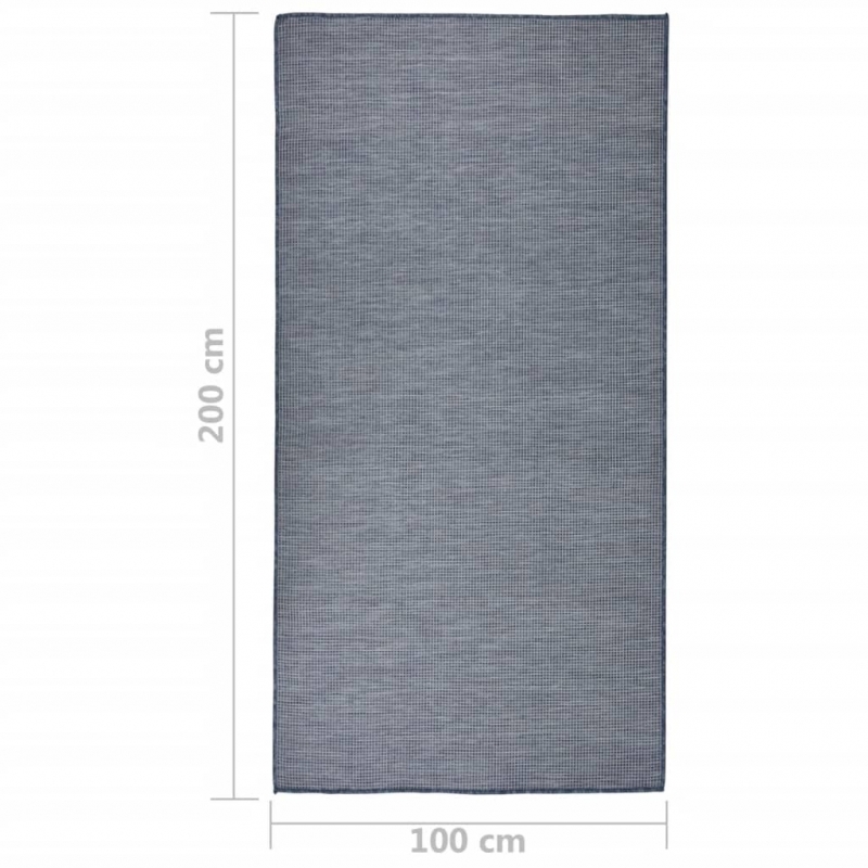 Outdoor-Teppich Flachgewebe 100x200 cm Blau