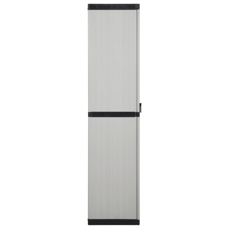 Garten-Lagerschrank mit 3 Böden Grau & Schwarz 68x40x168 cm