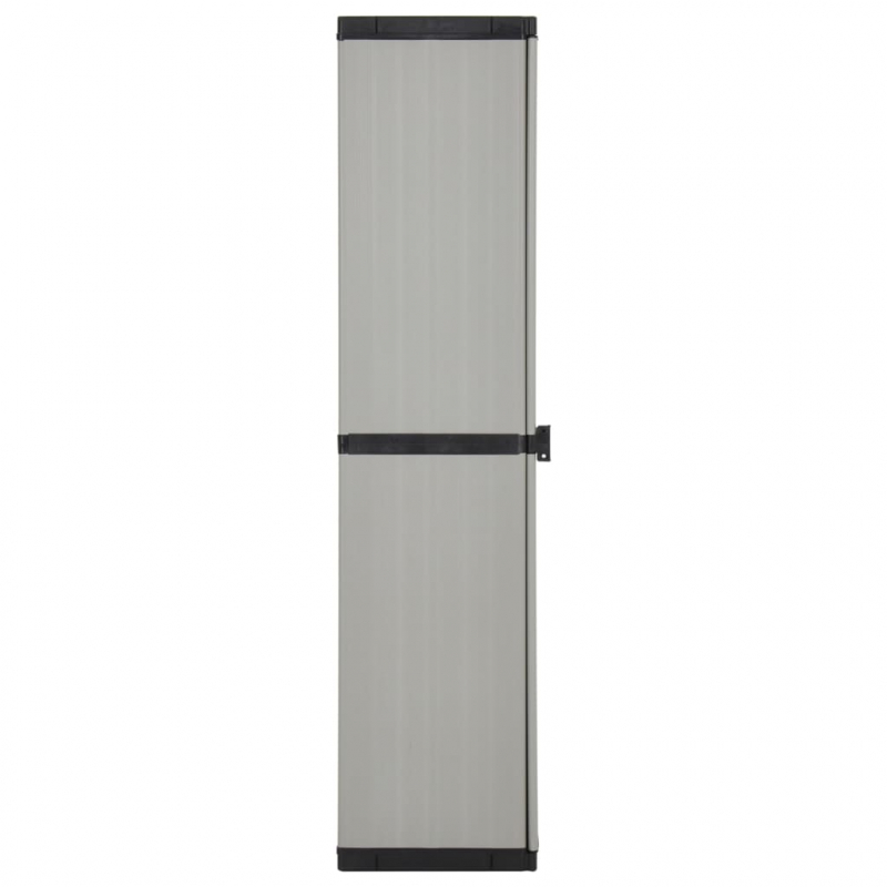 Garten-Lagerschrank mit 3 Böden Grau & Schwarz 34x40x168 cm