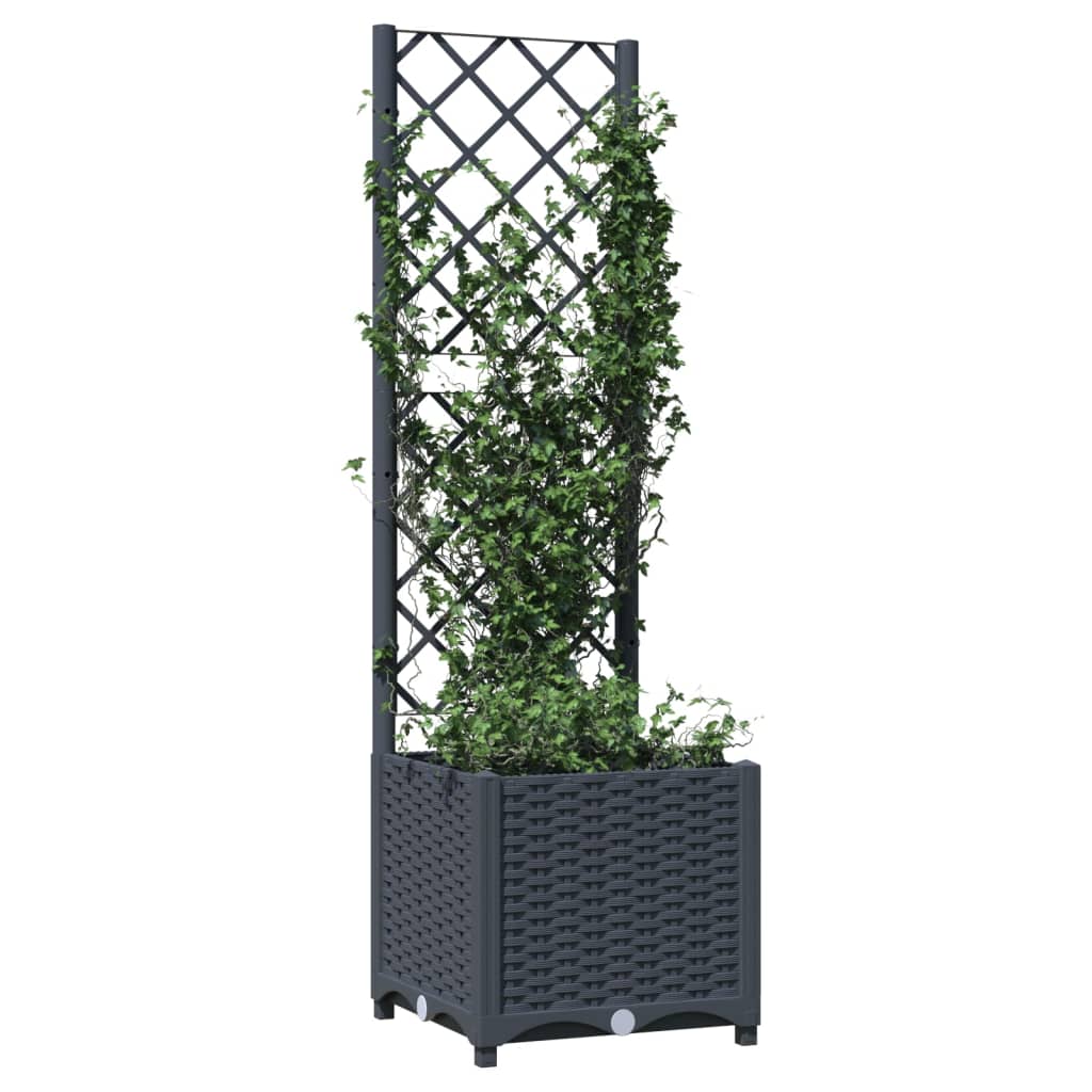 Pflanzkübel mit Spalier Blaugrau 40x40x136 cm PP