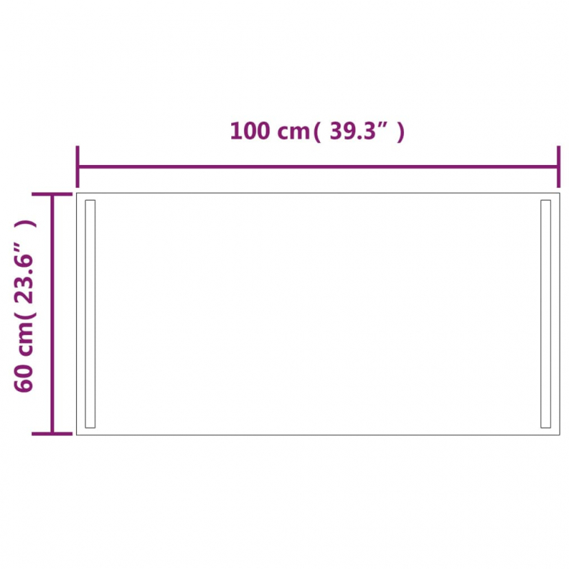 LED-Badspiegel 100x60 cm