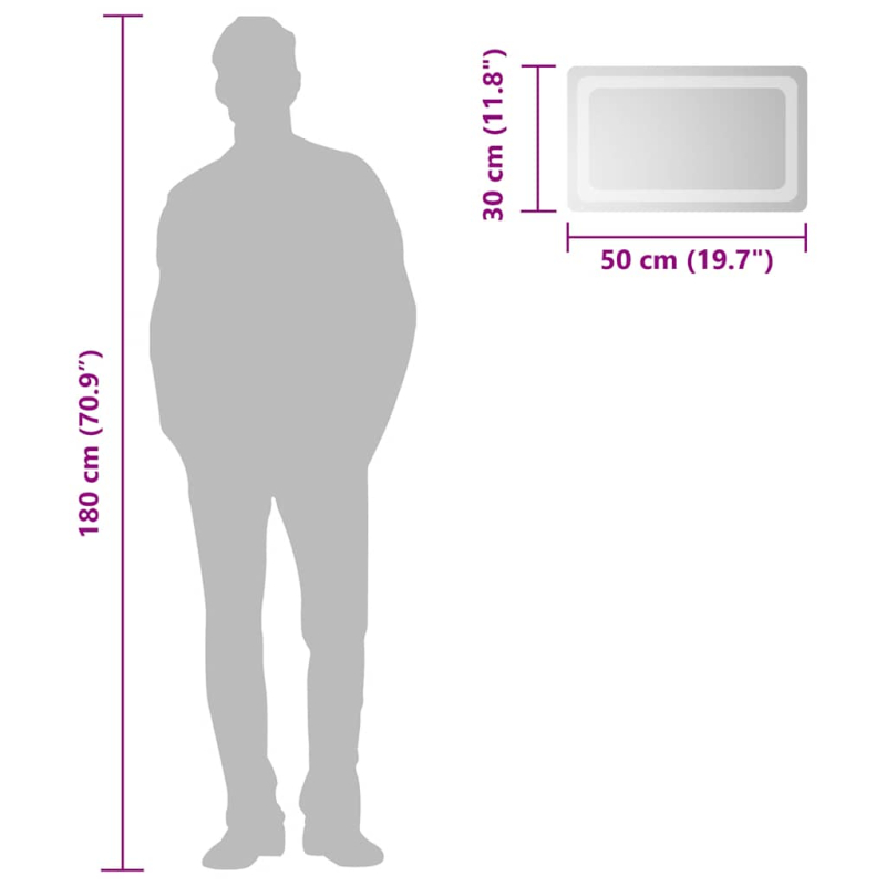 LED-Badspiegel 50x30 cm