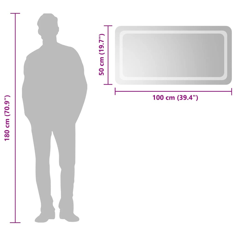 LED-Badspiegel 100x50 cm