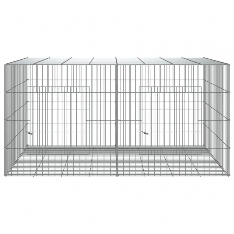 Kaninchenkäfig 2 Paneele 110x79x54 cm Verzinktes Eisen