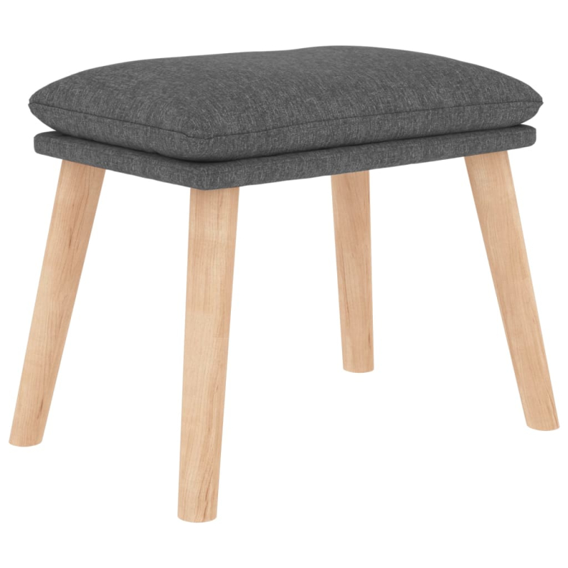Relaxsessel mit Hocker Hellgrau Stoff