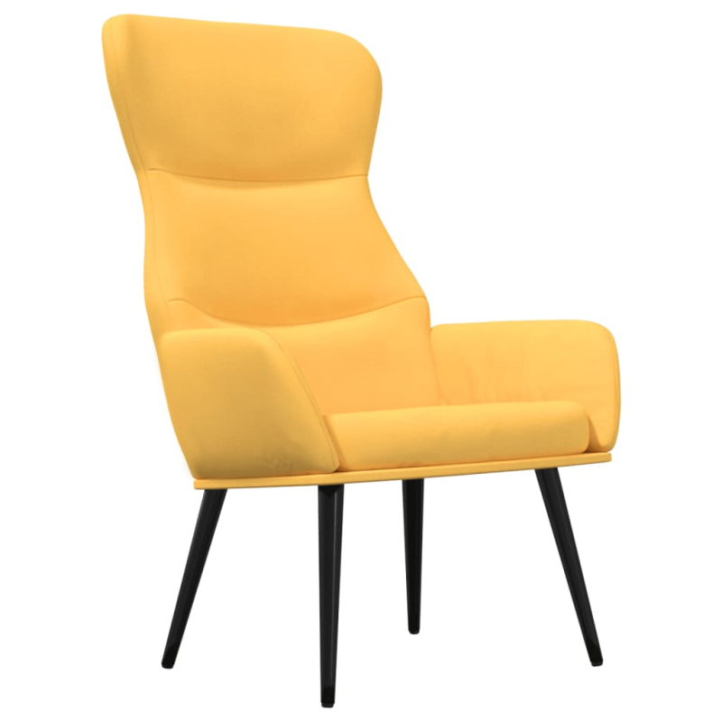 Relaxsessel mit Hocker Senfgelb Stoff