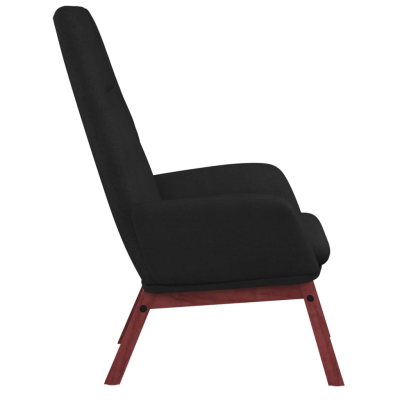 Relaxsessel mit Hocker Schwarz Stoff